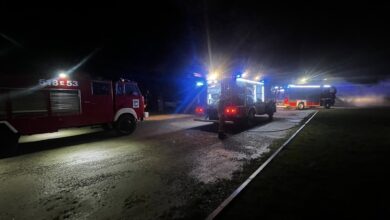 Pożar ciągnika siodłowego. Straty sięgają 50 tysięcy złotych