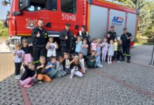 Próbna ewakuacja przeciwpożarowa w przedszkolu