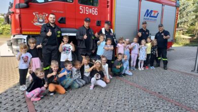 Próbna ewakuacja przeciwpożarowa w przedszkolu