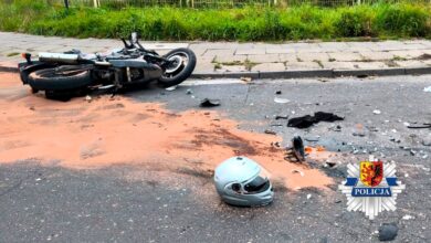 Wypadek na skrzyżowaniu Przedborskiej i Wilsona w Radomsku. Ranny motocyklista