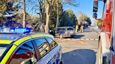 Wypadek z udziałem dziecka w Biestrzykowie Wielkim – droga zablokowana