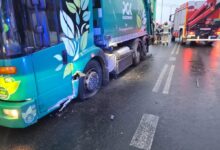 Kolizja z udziałem śmieciarki na ul. Krakowskiej