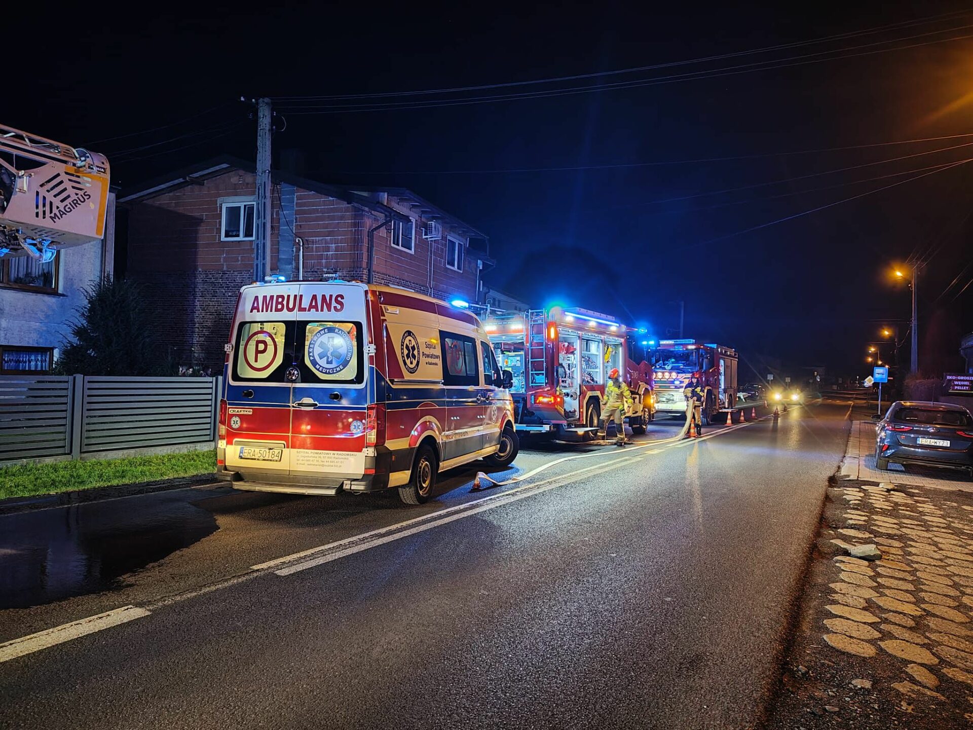 Pożar domu przy ulicy Brzeźnickiej w Radomsku