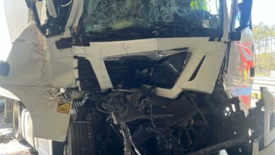 Zderzenie trzech ciężarówek na A1.