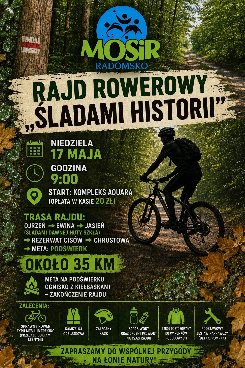Aktywna niedziela na dwóch kółkach. MOSiR zaprasza na rajd rowerowy