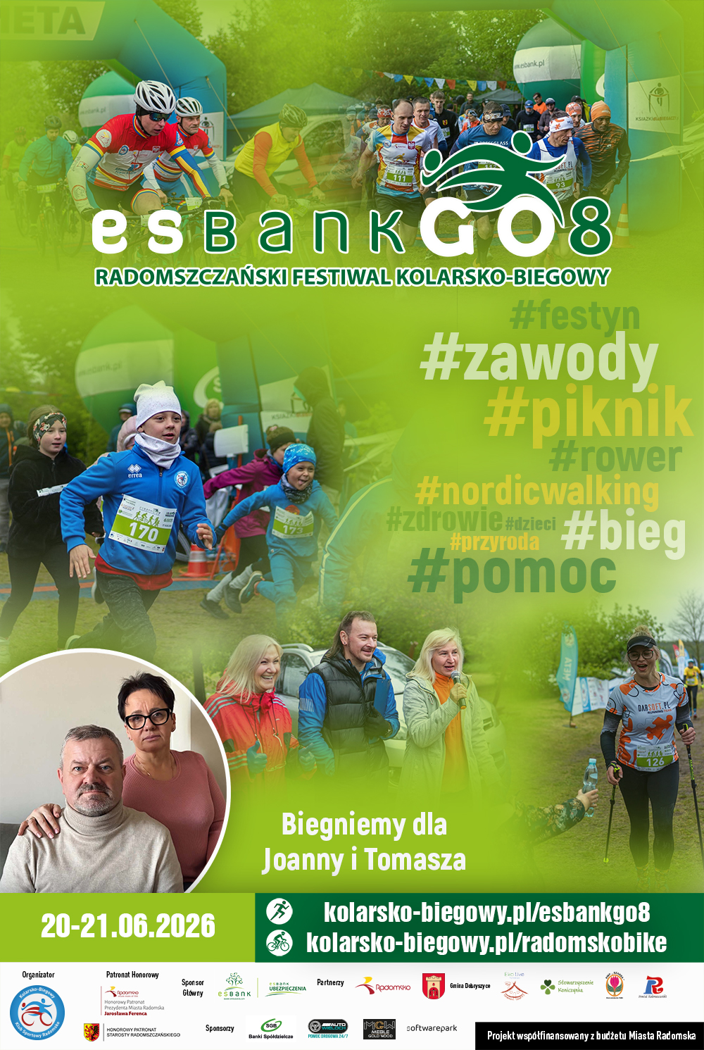 Radomsko pobiegnie i pojedzie dla Joanny i Tomasza. Przed nami Festiwal ESBANK GO 8