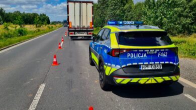 Zderzenie ciężarówki z Dacią w gminie Kamieńsk
