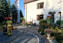 Pożar plebanii przy ul. Przedborskiej w Radomsku