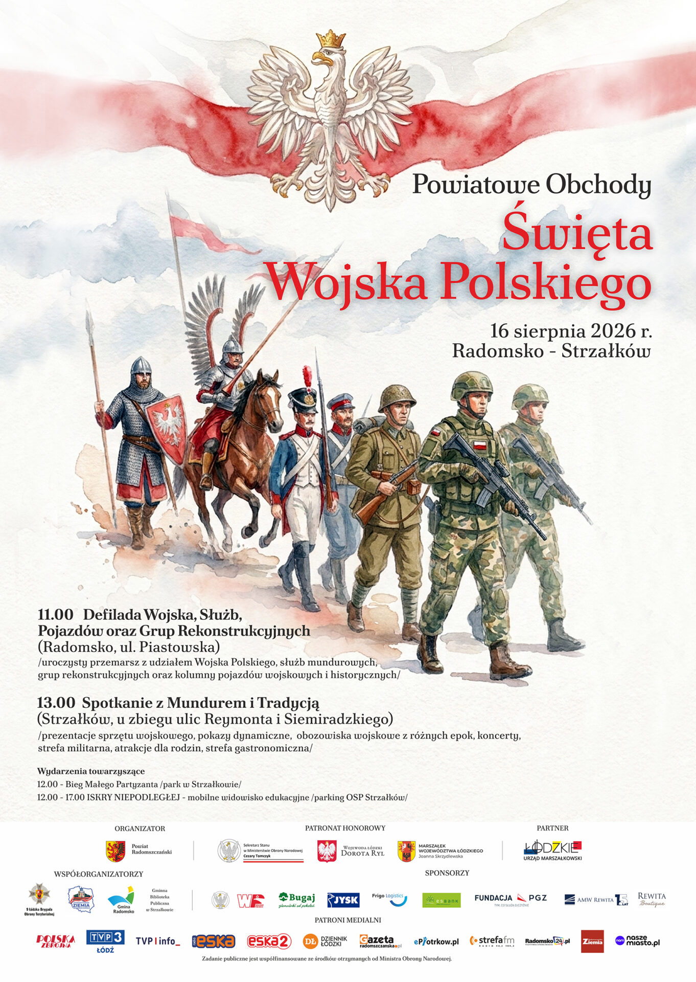 Powiat Radomszczański zaprasza na wyjątkowe obchody Święta Wojska Polskiego. Militarny piknik, pokazy i koncerty już 16 sierpnia